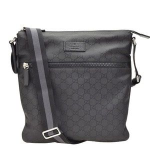 Gucci GG Outlet Shoulder Bag Purse Nylon Black